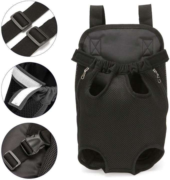 Pet Carrier Backpack Nylon Mesh Pet Puppy Adjustable Dog Cat Front Net Bag Tote Sling Carrier for Traveling Hiking Camping
