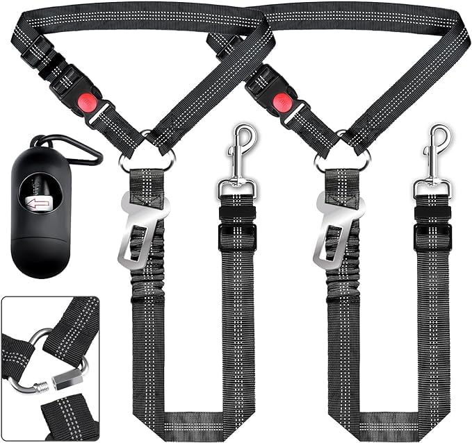 Removable Dog Seat Belt Harness for Car 3 in 1 Pet