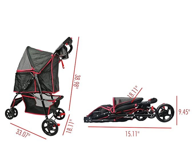 AmorosO Pet Stroller for Convenience and Mobility