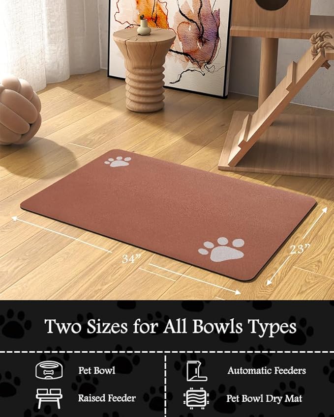 Pet Feeding Mat-Absorbent Dog Mat for Food and