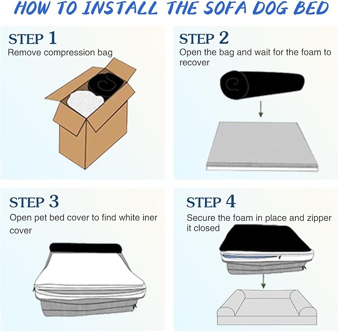 MIAO PAW Waterproof Dog Beds for Large Dogs