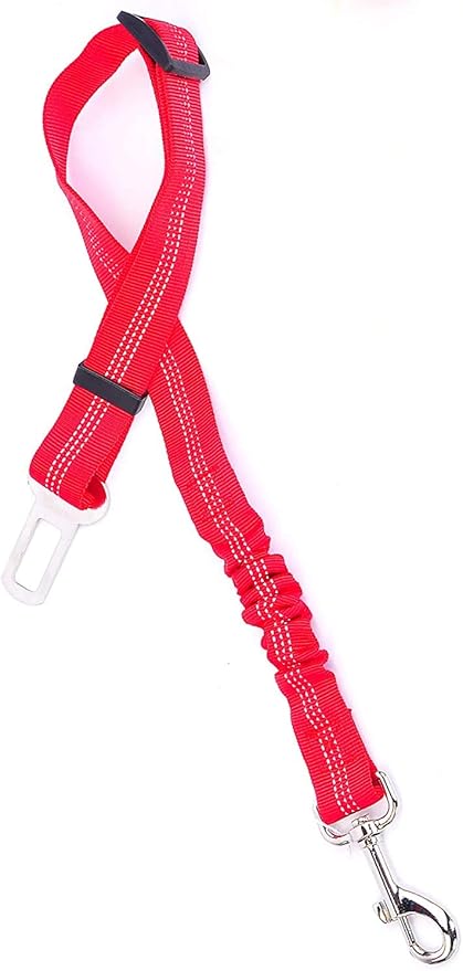 Car Travel Dog Safety Seat Belt Polyester Fabric Adjustable360° Spin Stainless Steel Buckle