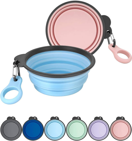 Aonkey Collapsible Dog Bowls with Bottle Carrier 2 Pack 15oz