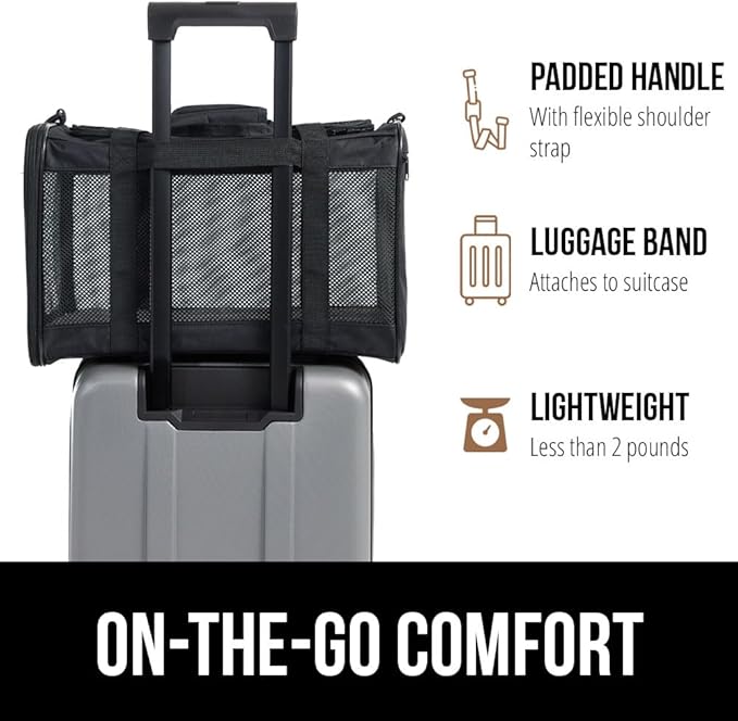 Gorilla Grip Airline Travel Cat Carrier Bag Up to 15 Lbs