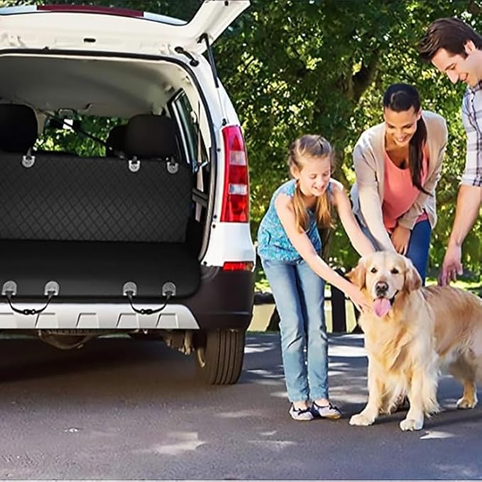 Dog Car Seat Covers for Back Seat Waterproof with Mesh Window Durable Scratchproof Nonslip Dog Car Hammock with Universal Size seat Protector Fits for Cars
