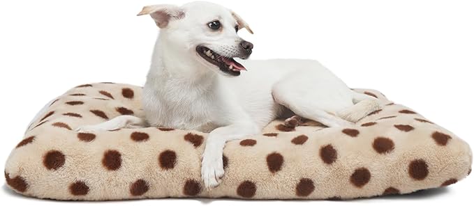 30 Inch Dog Crate Mat Warm and Comfortable 30x19 Crate Bed 30, Beige