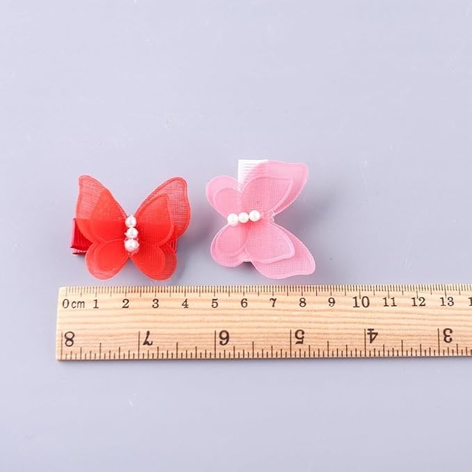 5pcs Multicolour Stochastic Dog hair clip bow,Butterfly with pearl Style hair clip barrette for Girls Cat Dog Puppy Hair Bowknot Grooming Accessories Attachment photo prop Apparel and Accessories