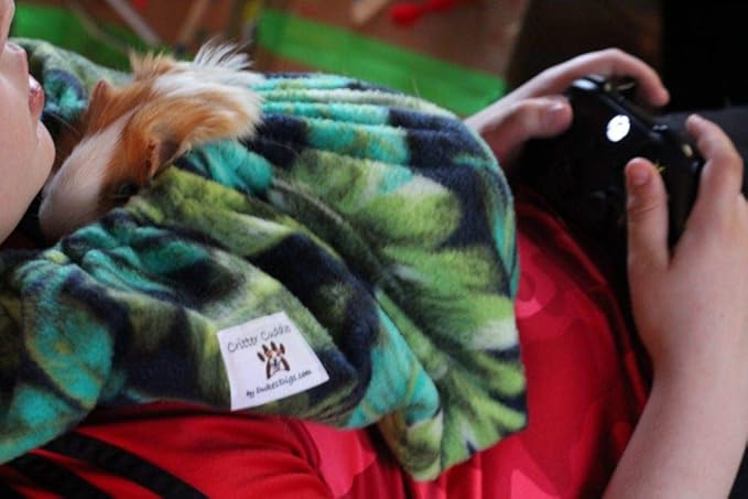 Critter Cuddler Small Animal Carrier and Bonding Pouch Anti-Anxiety Interactive Play Exercise Ring Therapeutic for Pet & Handler Small Dog Cat Hedgehog Puppy Travel Sling - Made in USA (Hedgies)