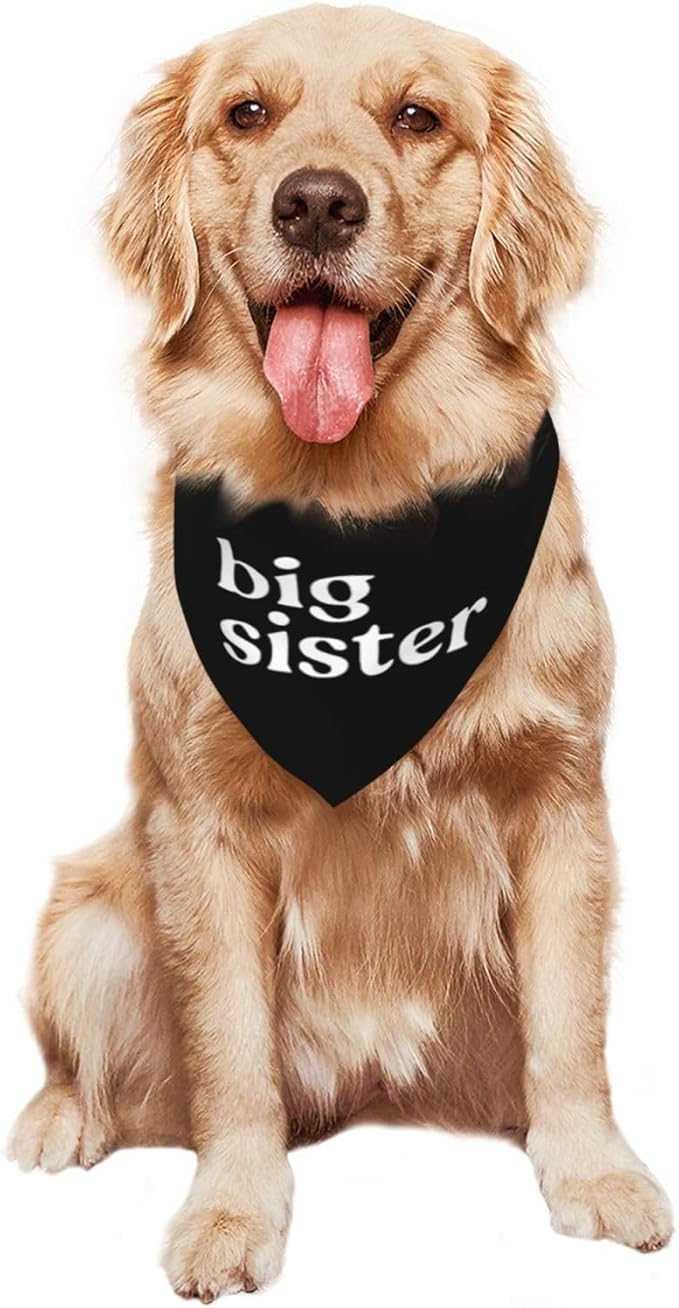 Big Sister Dog Bandana,Baby Announcement Dog Bandana,Gender Reveal,Pet Scarf, Pet Accessories for Photo Props Accessories (Black)