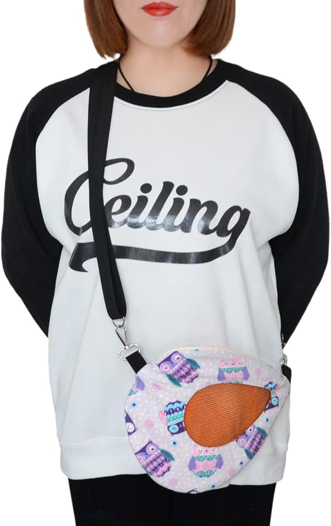 Sugar Glider Bonding Pouch Carrier Bag with Mesh Window Adjustable Strap for Ferret Rat Small Pets
