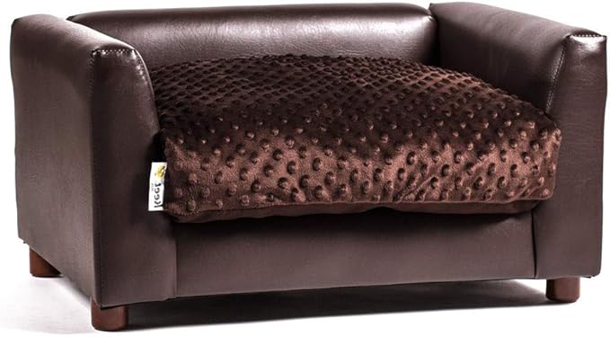 Keet Fluffy Deluxe Pet Bed Sofa Chocolate Small