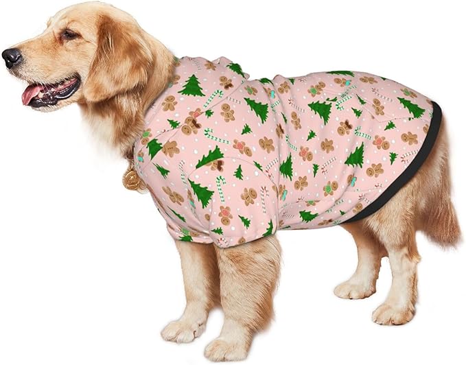 Christmas Gingerbread Men Dog Hoodie Cute Cow Black