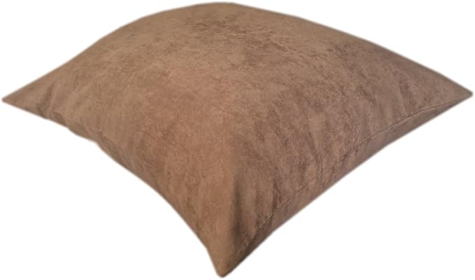 DIY Luxurious Brown Microsuede Fabric Cover for Pet Bed or Pillow + Internal Half Waterproof Half Water Resistant Case for Small to Medium Dogs (36''x29'')
