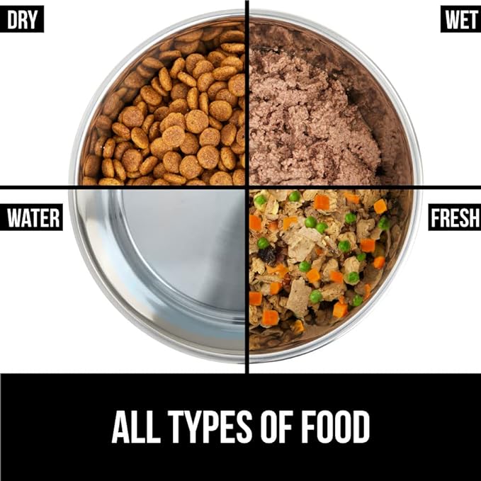 Gorilla Grip Stainless Steel Metal Dog Bowl Set of 2 8 Cups (64 fl