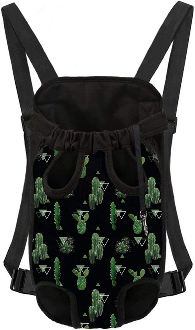 Cactus and Triangle Image Printed S Size Pet Carrier Bag