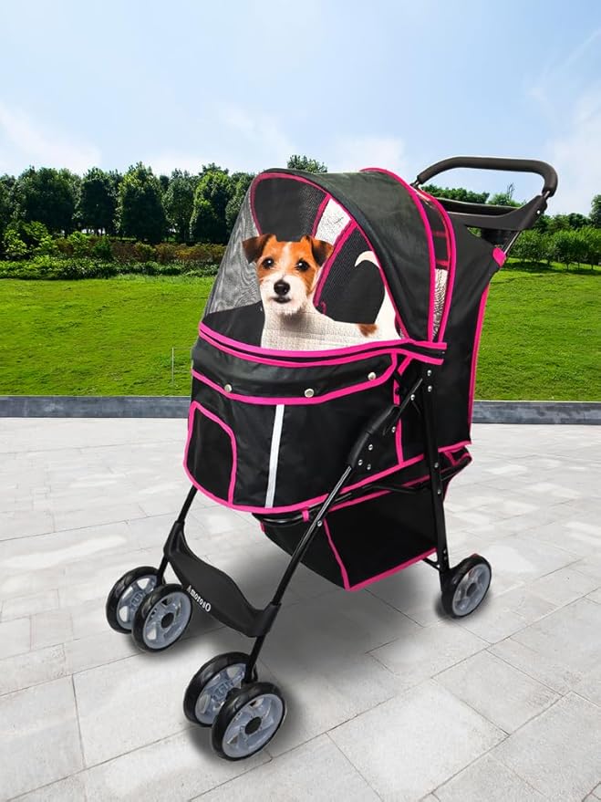 AmorosO 4 Wheels Pet Convenient Stroller