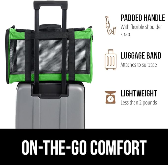 Gorilla Grip Airline Travel Cat Carrier Bag Up to 15 Lbs