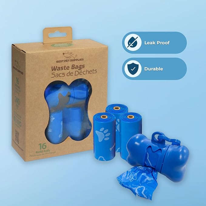Best Pet Supplies Dog Poop Bags (240 Bags) for Waste Refuse Cleanup