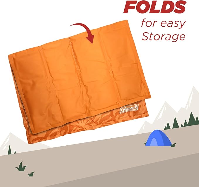 Coleman Small Coral Botanical Pattern Reversible Cooling Mat 18” x 24”