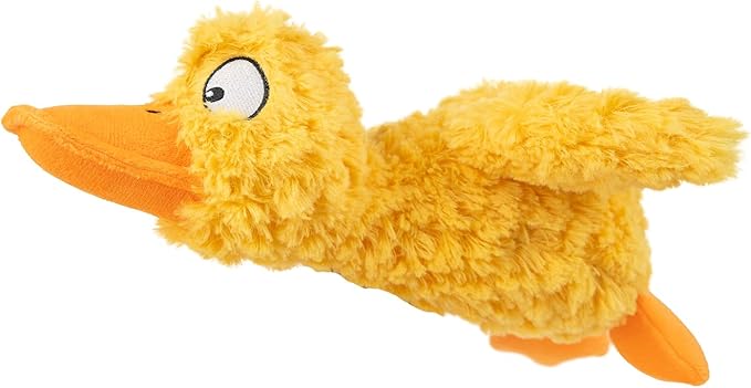 Best Pet Supplies Ducky Doodle Squeaky Crinkle Plush Toy for Small and Medium Breed Puppies or Dogs – Ducky Doodle (Gold)