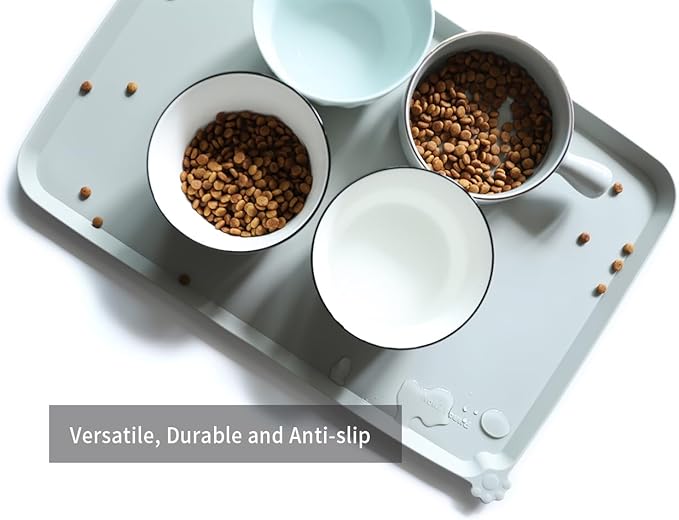 Hoki Found L Silicone Pet Food Mats Tray with Higher Lips