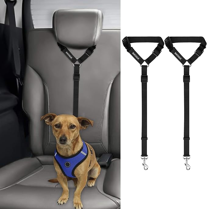 BWOGUE 2 Packs Dog Cat Safety Seat Belt
