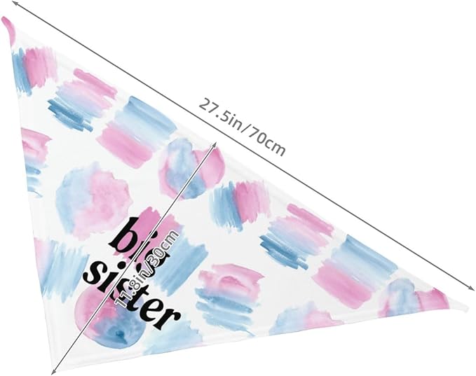 Big Sister Dog Bandana,Baby Announcement Dog Bandana,Gender Reveal,Pet Scarf, Pet Accessories for Photo Props Accessories (Color block)