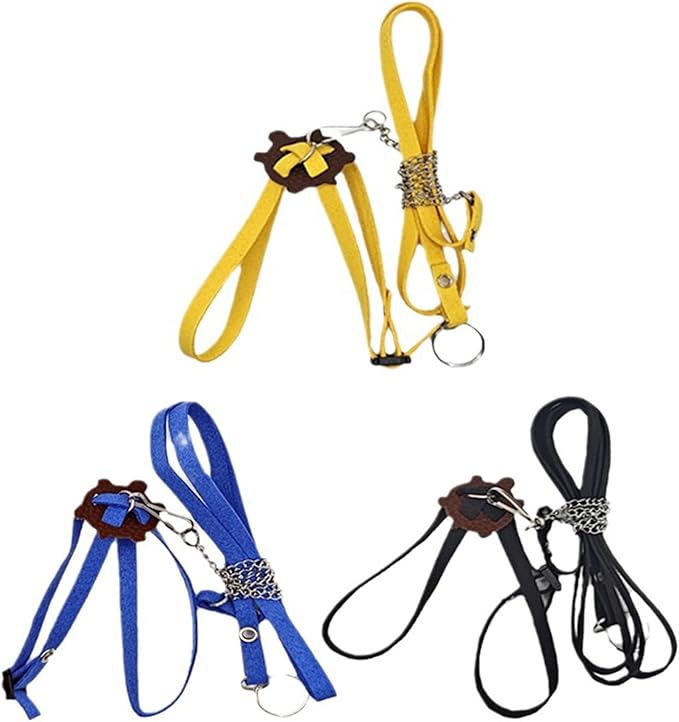 Pet Tortoise Turtle Leather Harness Small Pet Turtle Leash and Harness Pet Tortoise Leash Suitable for Tortoise Supplies Adjustable Control Leash (S