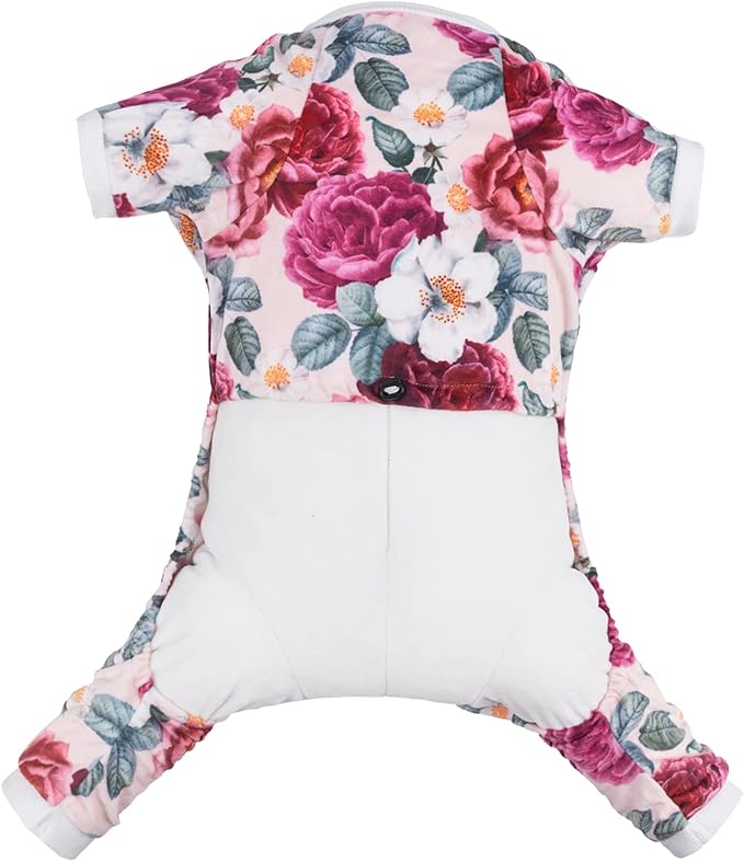 CuteBone Dog Pajamas Flower Puppy Clothes Soft Pjs P178L Large