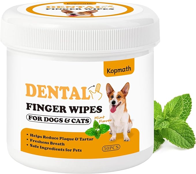 Dog Teeth Cleaning Wipes Finger,50 Ct,