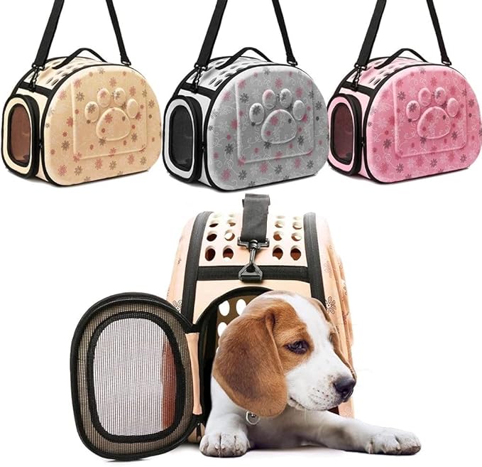 Pet Bag Outdoor Portable Pet Breathable Shoulder Bag Handbag Space EVA Cats Dogs Backpack Folding Travel Shoulder Bag Cats Dogs (Pink