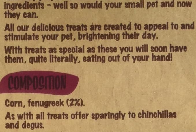 Rosewood Pet 1 Pouch Fenugreek Crunchies Food For Small Animals 200G