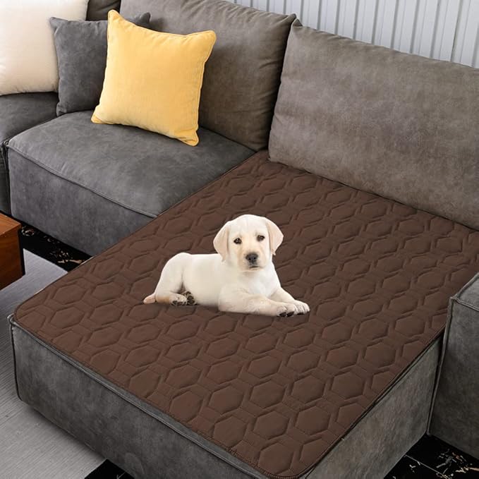 Waterproof and Anti-Slip Dog Bed Cover and Pet Blanket Sofa Pet Bed Mat car Incontinence Mattress Protectors Furniture Couch Cover for Most Cats Dogs Pets(40x50-Chocolate)