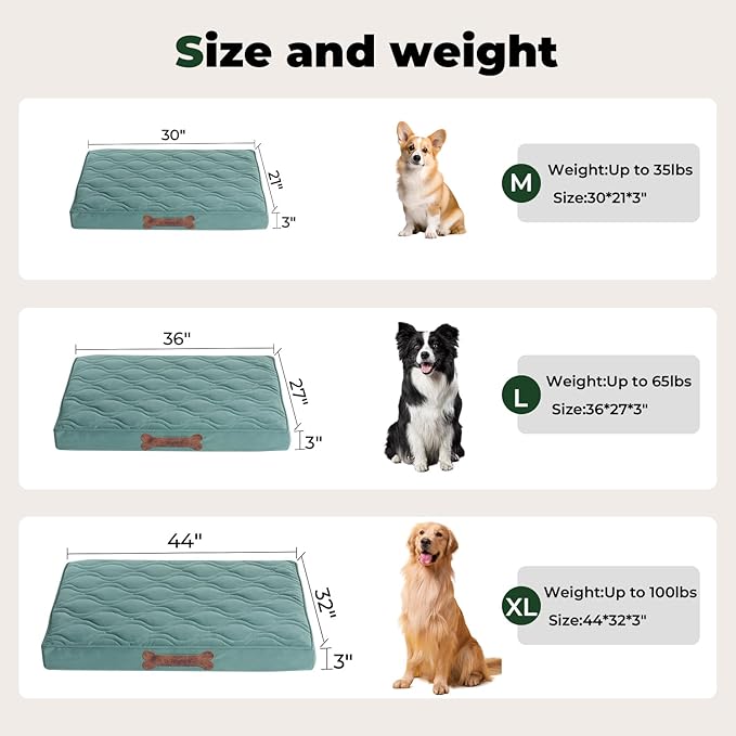 BALANCE Dog Crate Bed,Water-Resistant Orthopedic Dog Beds with Nonskid Bottom