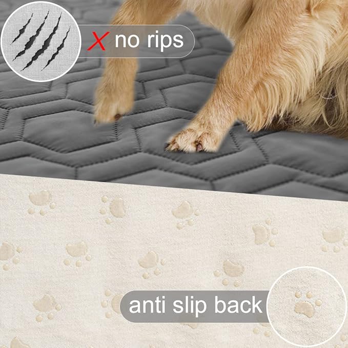 Waterproof and Non-Slip Dog Bed Cover and Pet Blanket Sofa Pet Bed Mat ,car Incontinence Mattress Protectors Furniture Couch Cover for Most Cats Dogs Pets(82x102-Dark Grey)