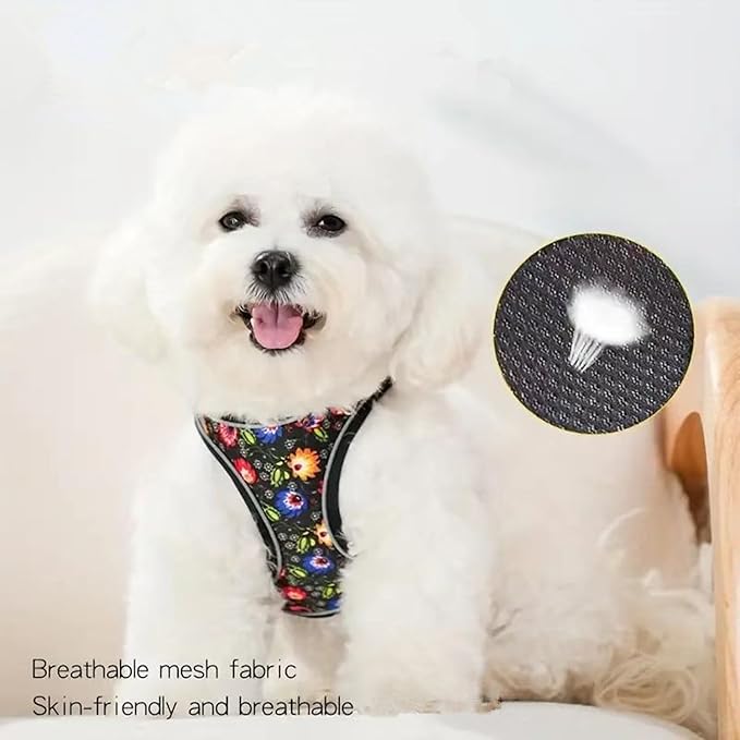 Step in Dog Harness No Pull Flower Adjustable