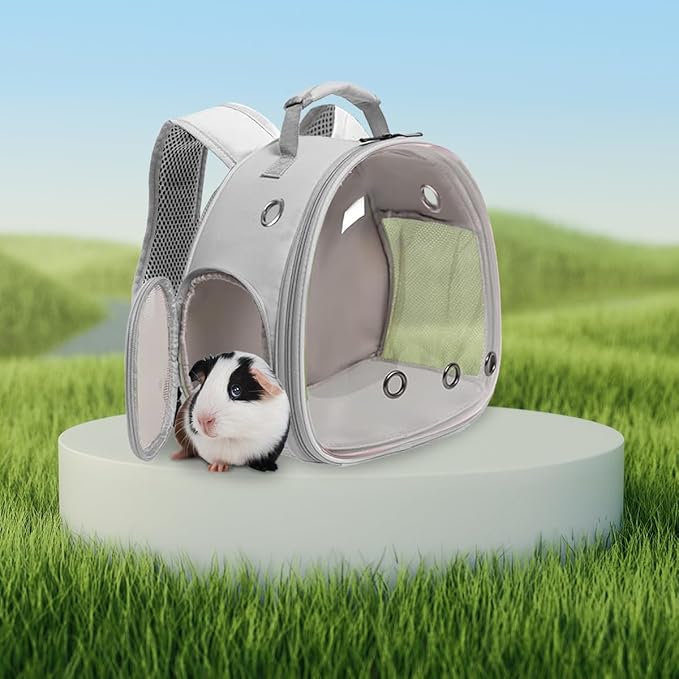2-Pack Guinea Pig Carrier Backpack and Playpen Set - Breathable Pet Playpen Pop Open Outdoor/Indoor Exercise Fence, Portable Small Animal Backpack for Bearded Dragon, Rabbits, Hamster, Chinchillas