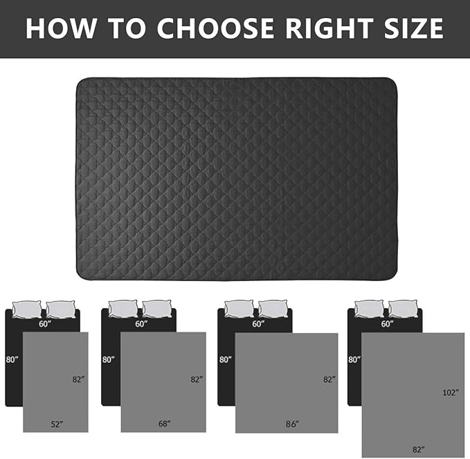 SPXTEX Waterproof Dog Bed Covers 68"x82", Dark