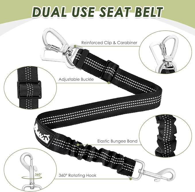 SlowTon Dog Seat Belt Harness for Car