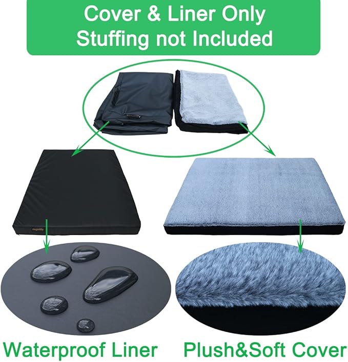 Dog Bed Cover 36x27x3'' Waterproof, 50 lbs