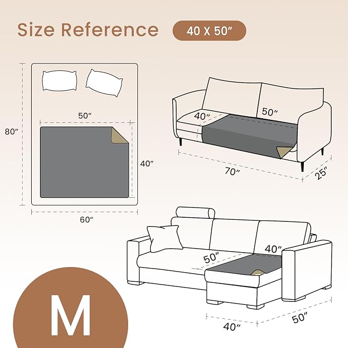 Double-Sided Waterproof Dog Blanket for Couch Cover 40x50 Inches