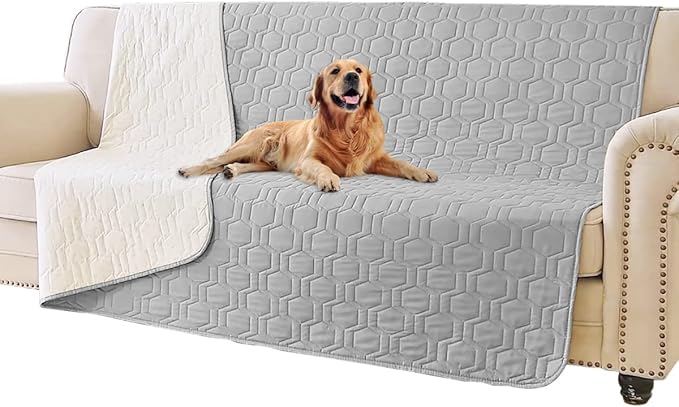 Waterproof and Non-Slip Dog Bed Cover and Pet Blanket Sofa Pet Bed Mat ,car Incontinence Mattress Protectors Furniture Couch Cover for Most Cats Dogs Pets(52x82-Light Grey)