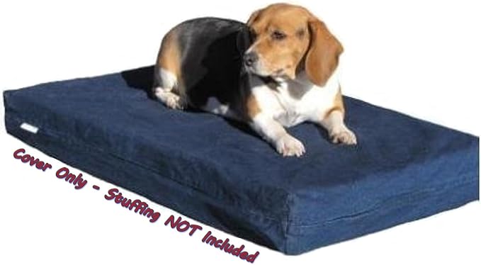 Dogbed4less DIY Durable Blue Denim Pet Bed External Duvet Cover and Waterproof Internal Case for 35"X20"X4" Small Medium Dog Bed