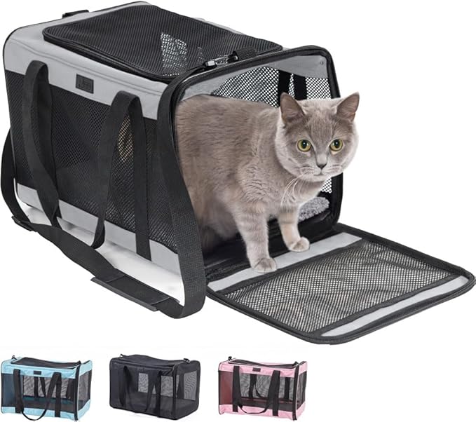 Gorilla Grip Airline Travel Cat Carrier Bag Up to 15 Lbs