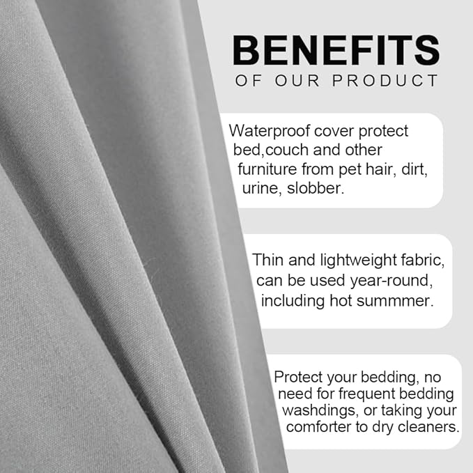 DUJUIKE Waterproof Bed Cover for Dog and Cats 100% Waterproof 98 * 90 inch,