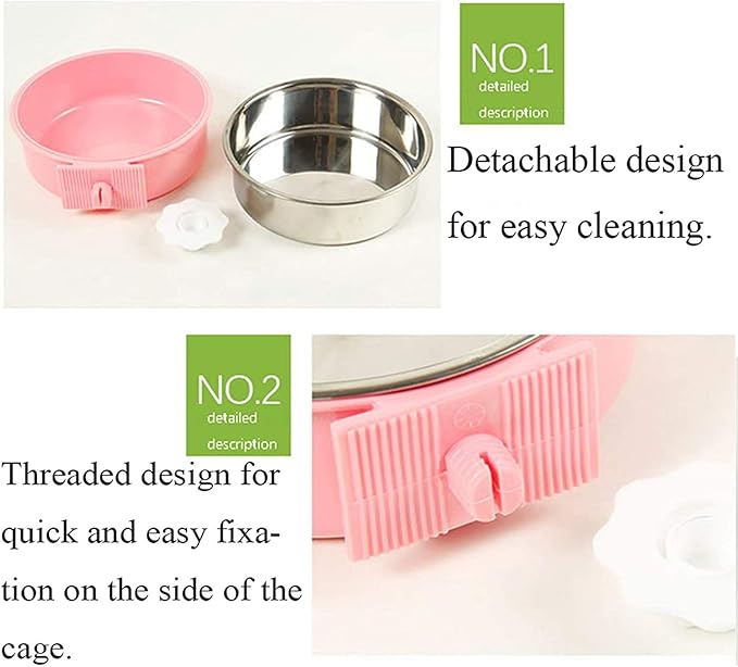 Stainless Steel Removable Pet Food Bowl 2 Set