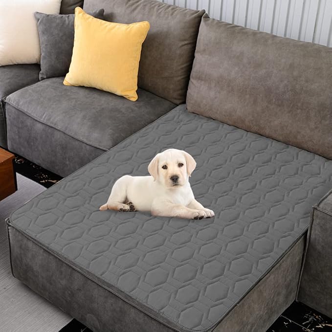 Waterproof and Non-Slip Dog Bed Cover and Pet Blanket Sofa Pet Bed Mat ,car Incontinence Mattress Protectors Furniture Couch Cover for Most Cats Dogs Pets(40x50-Dark Grey)