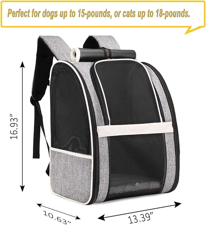 Texsens Pet Carrier Backpack with Window Blind for Small Cats Dogs