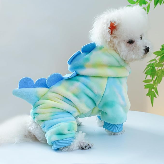 Idepet Halloween Dog Costume Dinosaur Clothes for Small Dogs