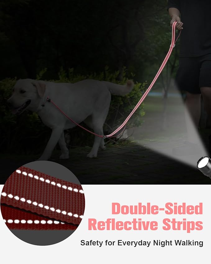 Aiyuda Tangle-Free Slip Lead for Dogs with Padded Traffic Handle 6ft Dog 40 LBS,